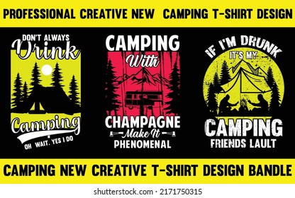 professional camping new creative  t-shirt  design
