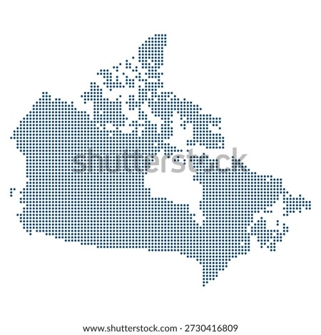 Professional Canada Dotted Vector Map for North American Trade and Finance Reports. Canada dotted map.