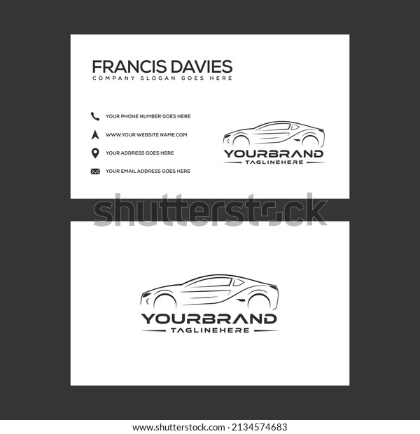 Professional car company business logo visiting\
card design