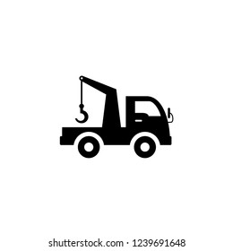Professional car icon: Tow truck in black style