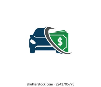 Professional car and  money logo design. Creative concept for car dealer, car seller and car shop.