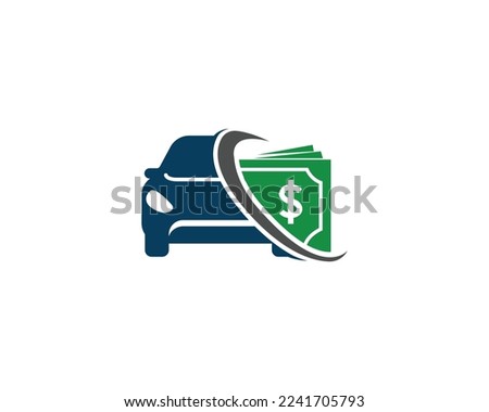 Professional car and  money logo design. Creative concept for car dealer, car seller and car shop.