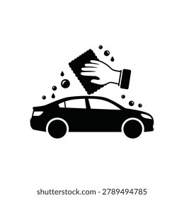 Professional car washing service vector illustration with cleaning detailing maintenance workshop