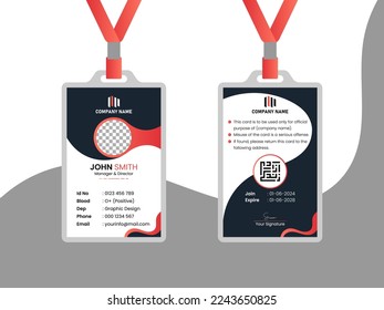 Professional card with Flat design Abstract id card template 