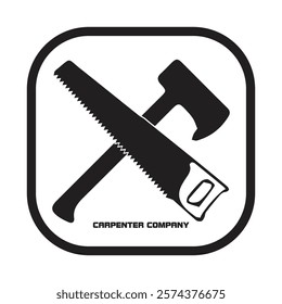 professional carpenter silhouette vector logo