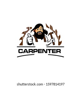 
professional carpenter vector design logo. the carpenter's logo design character