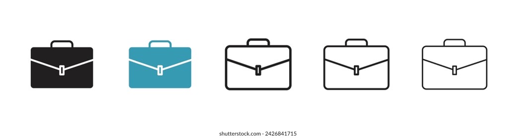 Professional Carrier Vector Icon Set. Executive Briefcase Vector Symbol for UI Design.