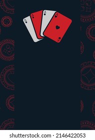 professional Casino, chips, poker invitation templates posters. Vector cards, poker. Vector professional invitation illustration