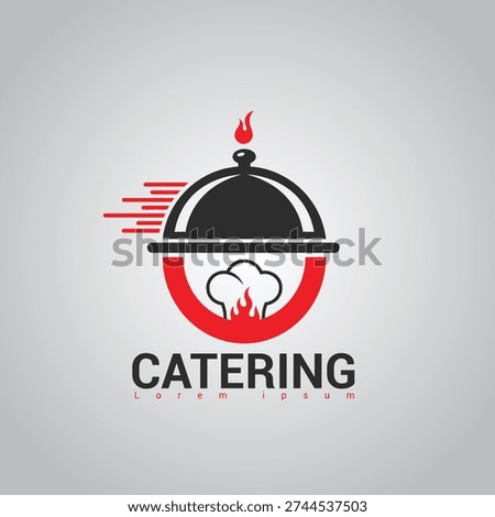 Professional Catering Logo with Chef Hat and Cloche Icon