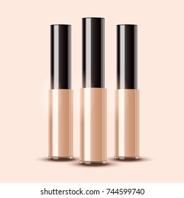 Professional CC cream , foundation in plastic tube with liquid texture on the background in 3d illustration, attractive cosmetic ads