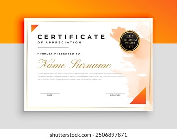 professional certificate of achievement template design vector