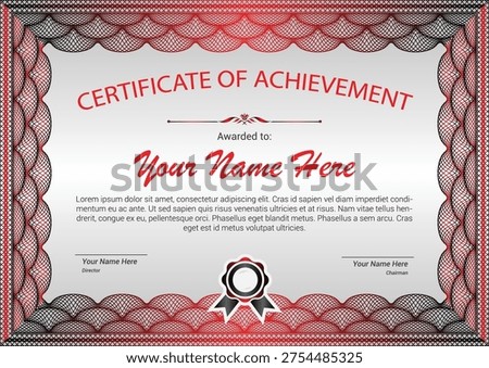 Professional Certificate of Achievement Vector Template