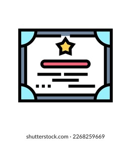 professional certificate color icon vector. professional certificate sign. isolated symbol illustration