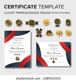 Professional certificate design with badge