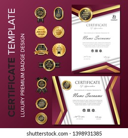 Professional Certificate Design with badge illustration suitable for all businesses