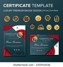 Professional Certificate design with badge multipurpose