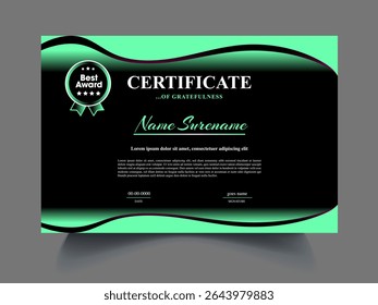 Professional certificate design concept idea