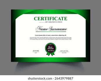 Professional certificate design concept idea