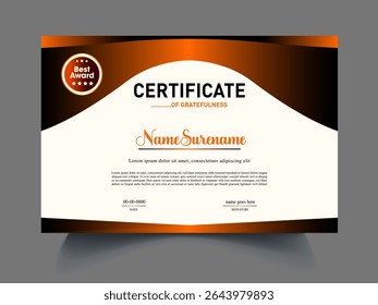 Professional certificate design concept idea
