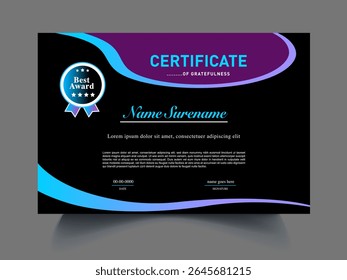 Professional certificate design idea icon