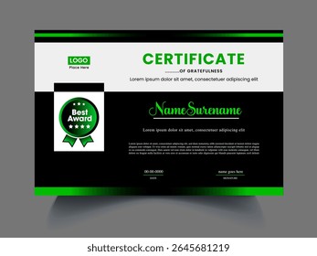 Professional certificate design idea icon