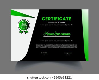 Professional certificate design idea icon