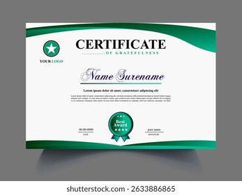 Professional certificate design modern concept