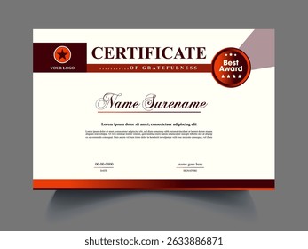 Conceito moderno de design de certificado profissional
