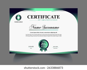 Conceito moderno de design de certificado profissional