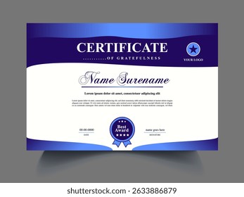 Conceito moderno de design de certificado profissional