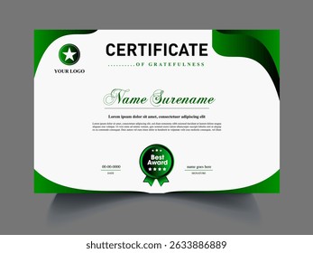 Concepto moderno del diseño del certificado de Profesional