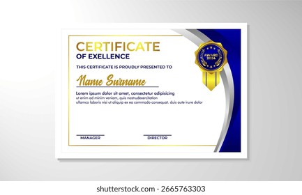 Professional Certificate Design Template illustration editable background