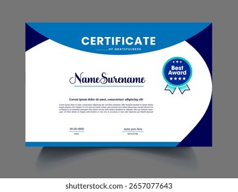 Artículo de Plantilla de diseño de certificado de Profesional