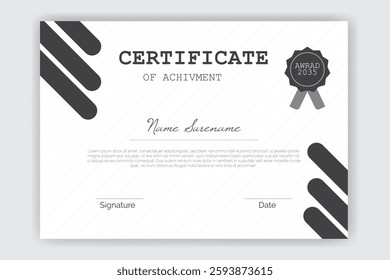 Professional Certificate Design Template Layout