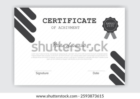 Professional Certificate Design Template Layout