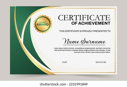 Professional Certificate with Green Gradient Color