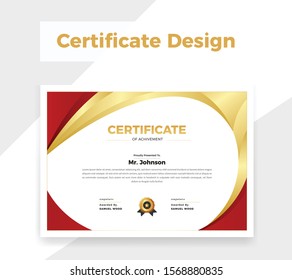 Professional Certificate Template Design. Nicely Decorated certificate. Editable vector.