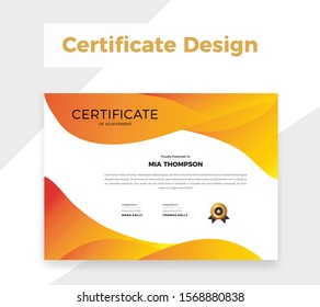 Professional Certificate Template Design. Nicely Decorated certificate. Editable vector.