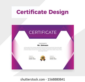 Professional Certificate Template Design. Nicely Decorated certificate. Editable vector.