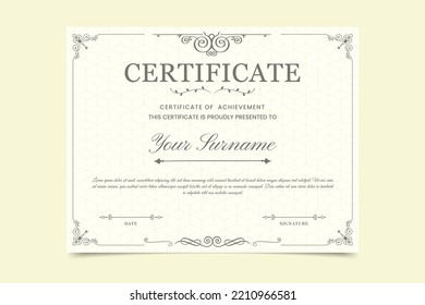 Professional certificate template with elegant elements