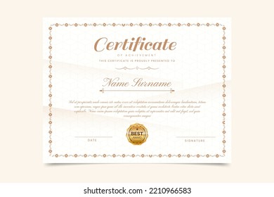 Professional certificate template with elegant elements