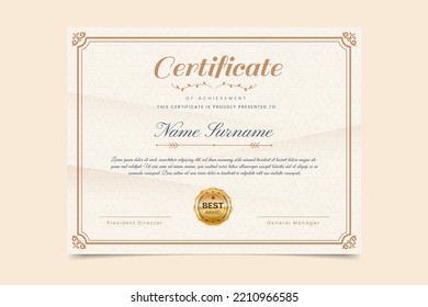 Professional certificate template with elegant elements