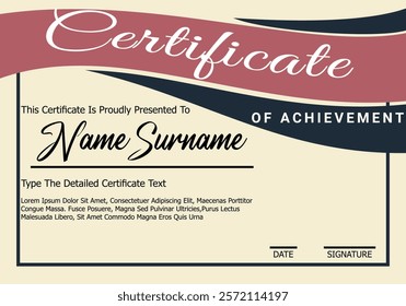 Professional certificate template with elegant elements