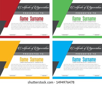 Professional Certificate Templete 4 Colors Vector