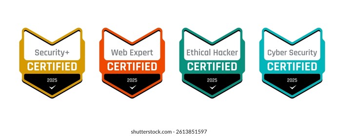 Professional Certified Badge Template Pack.  Modern Certified Label for Digital Use. 
