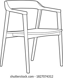 Professional Chair Vector / Line Drawing. Icon, Logo, Design, Element