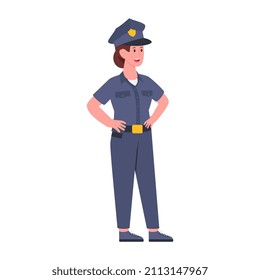 A professional character of policewoman