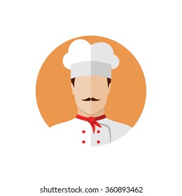 Professional chef icon. Flat design vector illustration