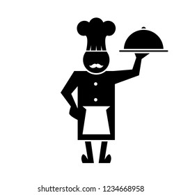 Icono profesional del chef, aislado de fondo blanco. Icono profesional del chef en estilo plano. Plantilla para aplicación, etiqueta, logotipo, menú y sitio web. Concepto de diseño creativo, ilustración vectorial