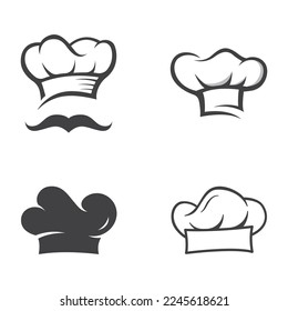 Professional chef or kitchen chef hat logo template.Logo for business,home cook and restaurant chef.